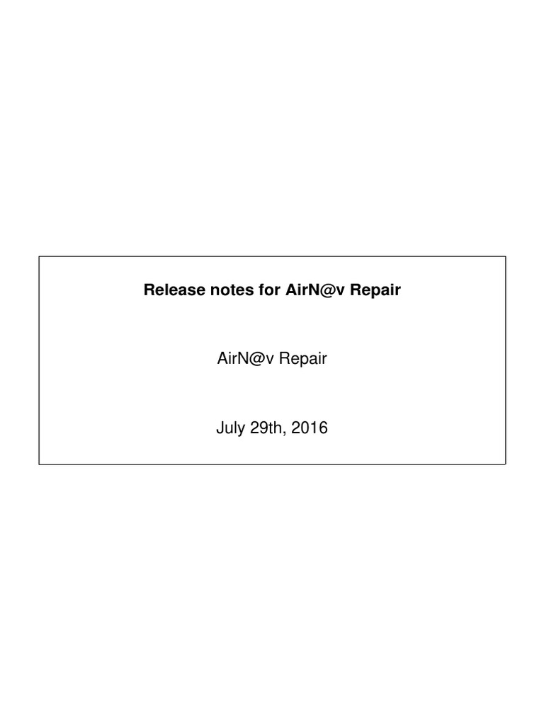 Release Note AirNav Repair V3.4.4 | PDF | Portable Document Format ...
