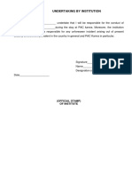 Under Taking Certificate PDF