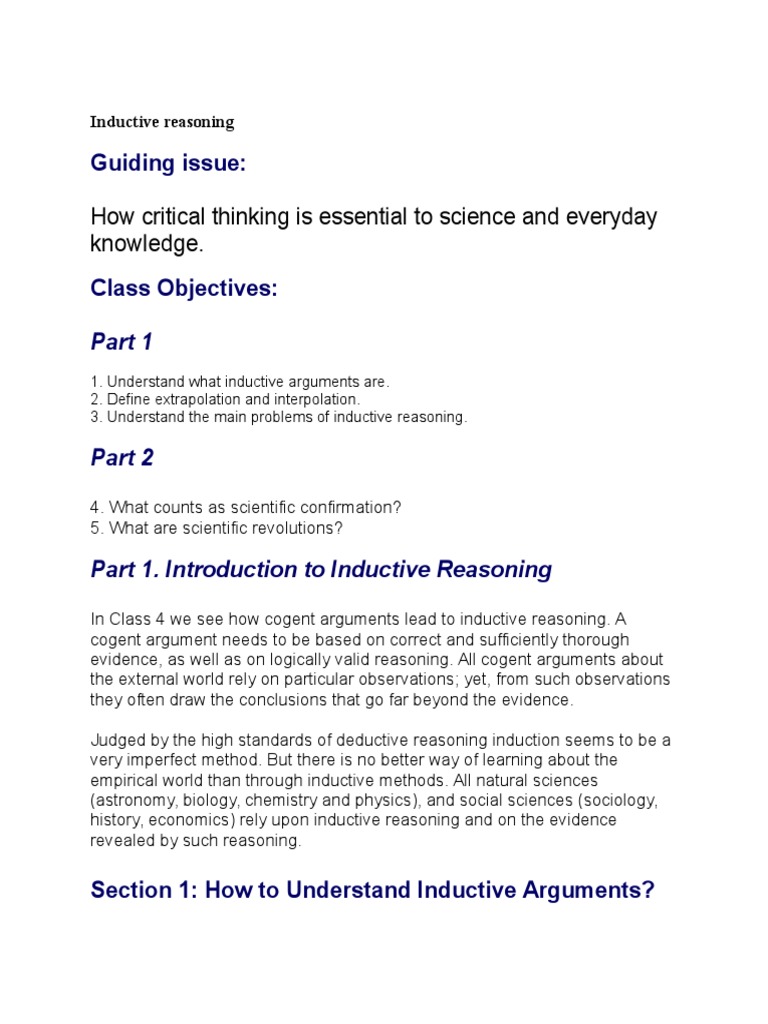 Inductive Reasoning Lecture 5 | PDF | Inductive Reasoning | Falsifiability