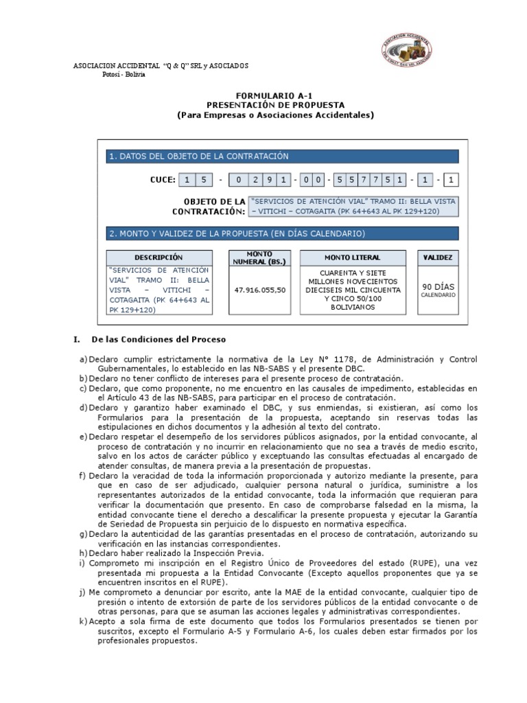 1 Formulario A-1 Tramo II | PDF | Gobierno