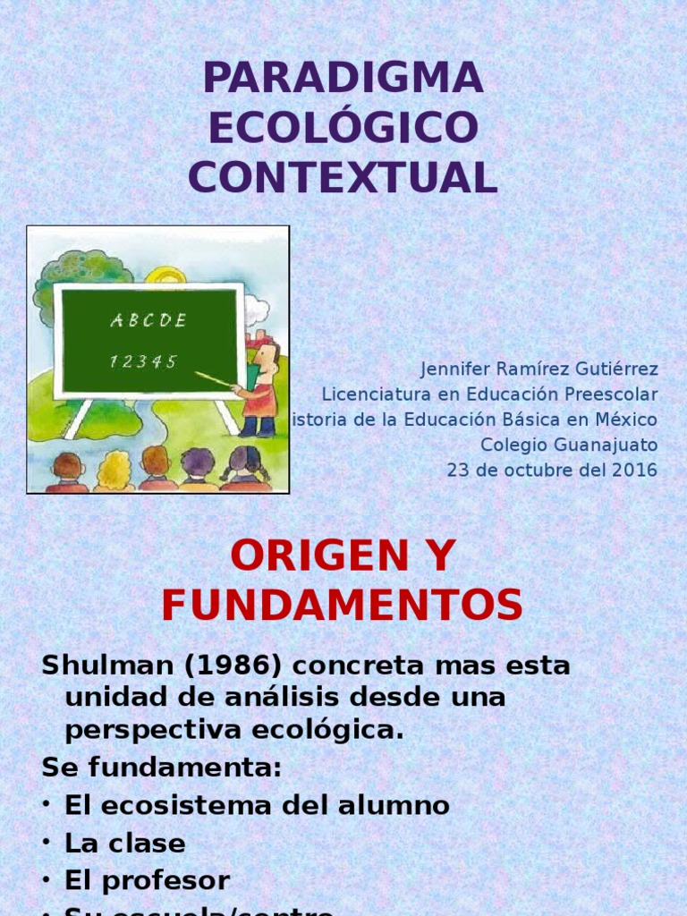 Paradigma Ecológico Contextual | PDF | Maestros | Aprendizaje
