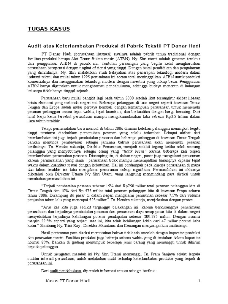 CONTOH Tugas Soal Audit Produksi&Operasi