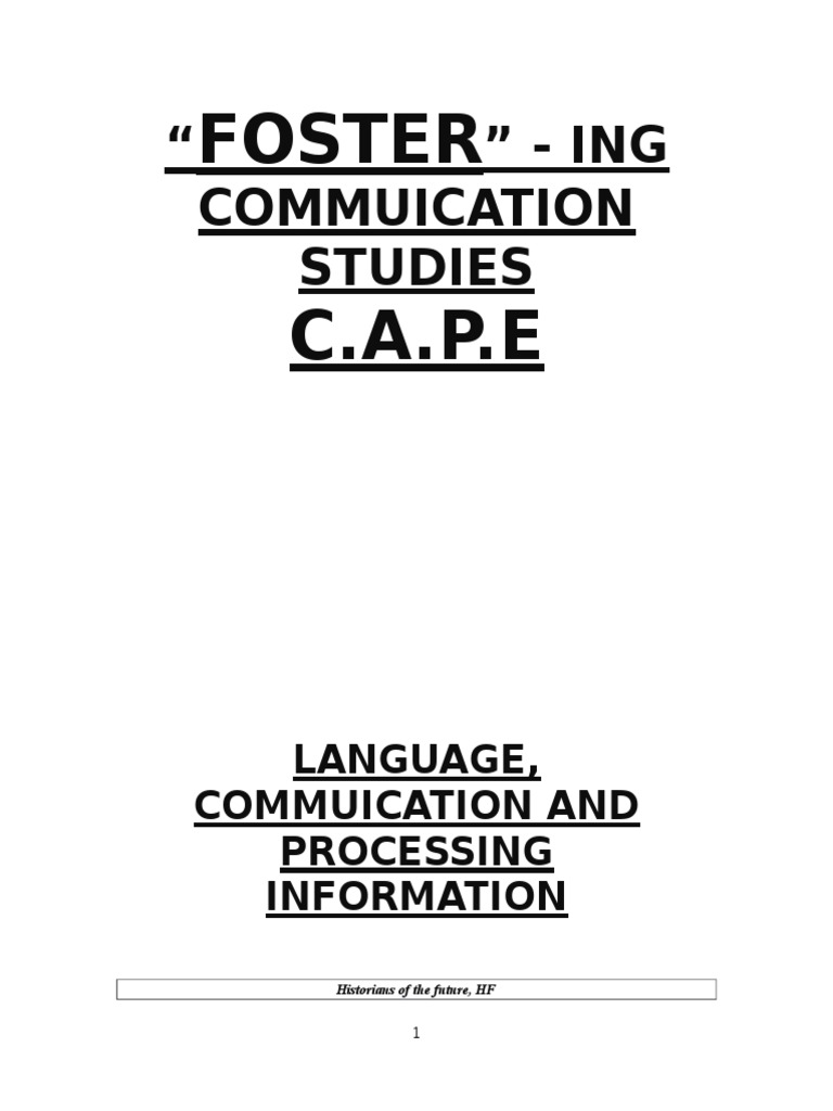 CAPE Communication Studies Guide | PDF | Dietary Supplements | Nutrition