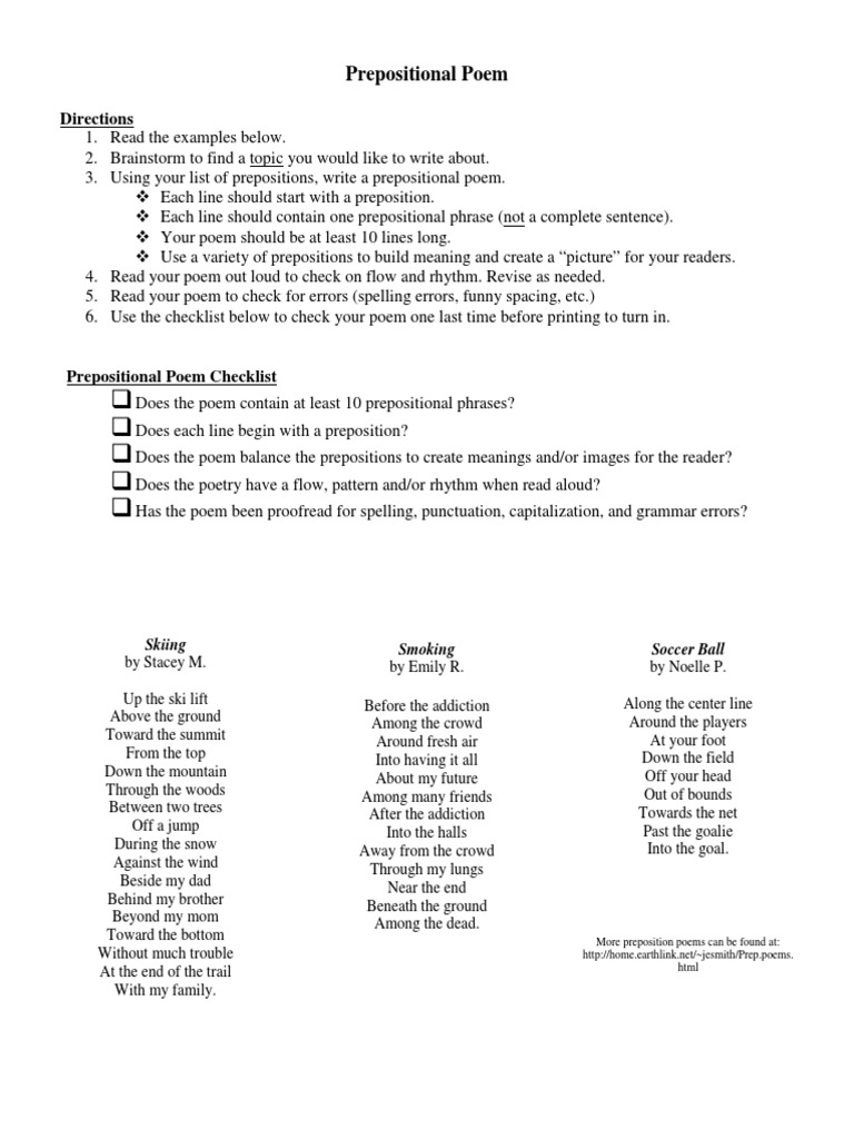 282485089 Preposition Poem Assignment | Preposition And Postposition ...