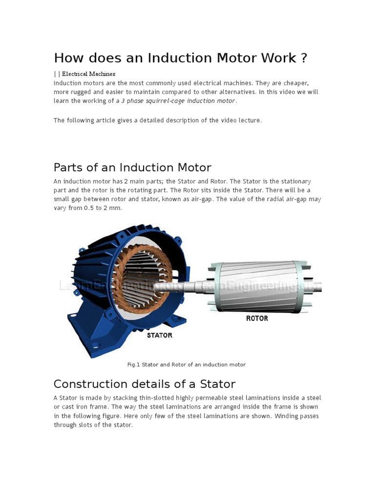 How Does An Induction Motor Work PDF Induction