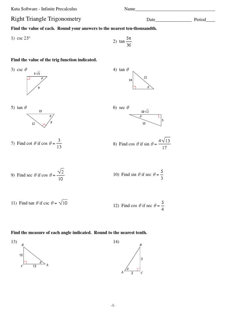 04 Right Triangle Trigonometry.pdf Trigonometry Trigonometric