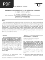 Hardware-In-The-loop Simulation For The Design and Testing of Engine-Control Systems