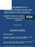 Procedimientos y Tecnicas Especificas en Peritazgo Psicosocial