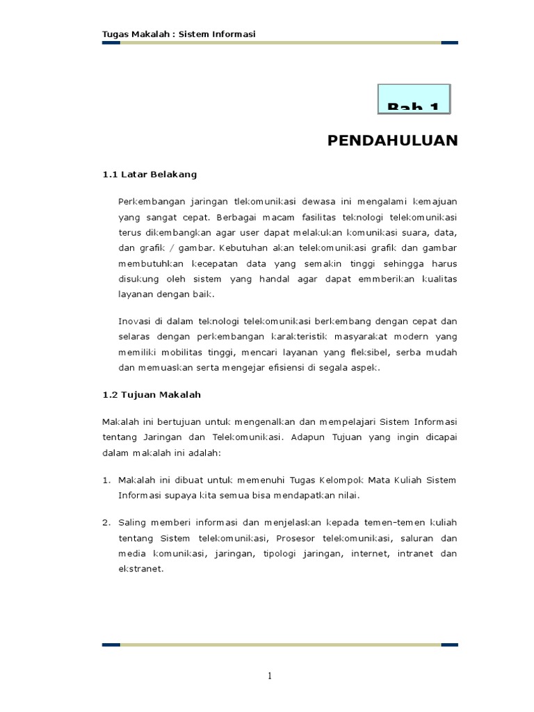 Contoh Latar Belakang Makalah Komunikasi Data