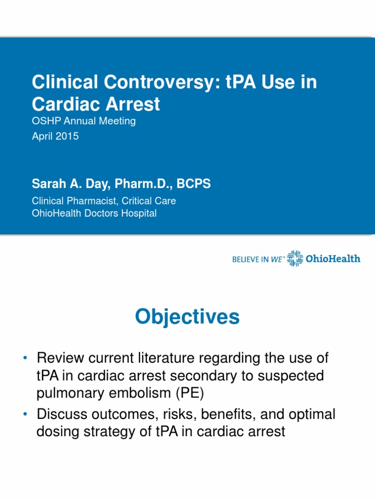 tPA in Cardiac Arrest: Efficacy & Risks | PDF | Cardiac Arrest ...