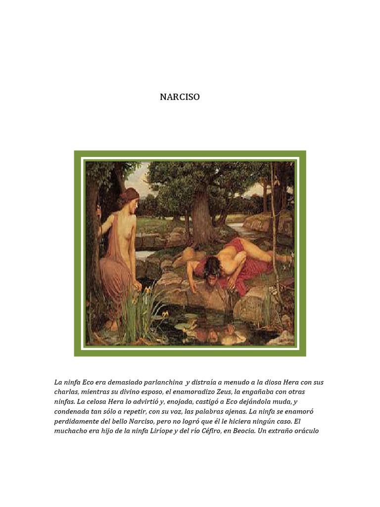 Mito de Narciso y Eco: Resumen y Análisis | PDF | Artes (general)