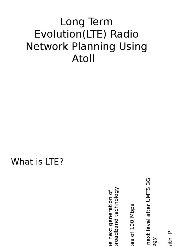 LTE Network Planning with Atoll Guide | PDF | 4 G | Lte (Telecommunication)