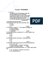 0 Test Grila Pronumele Clasa A 5a