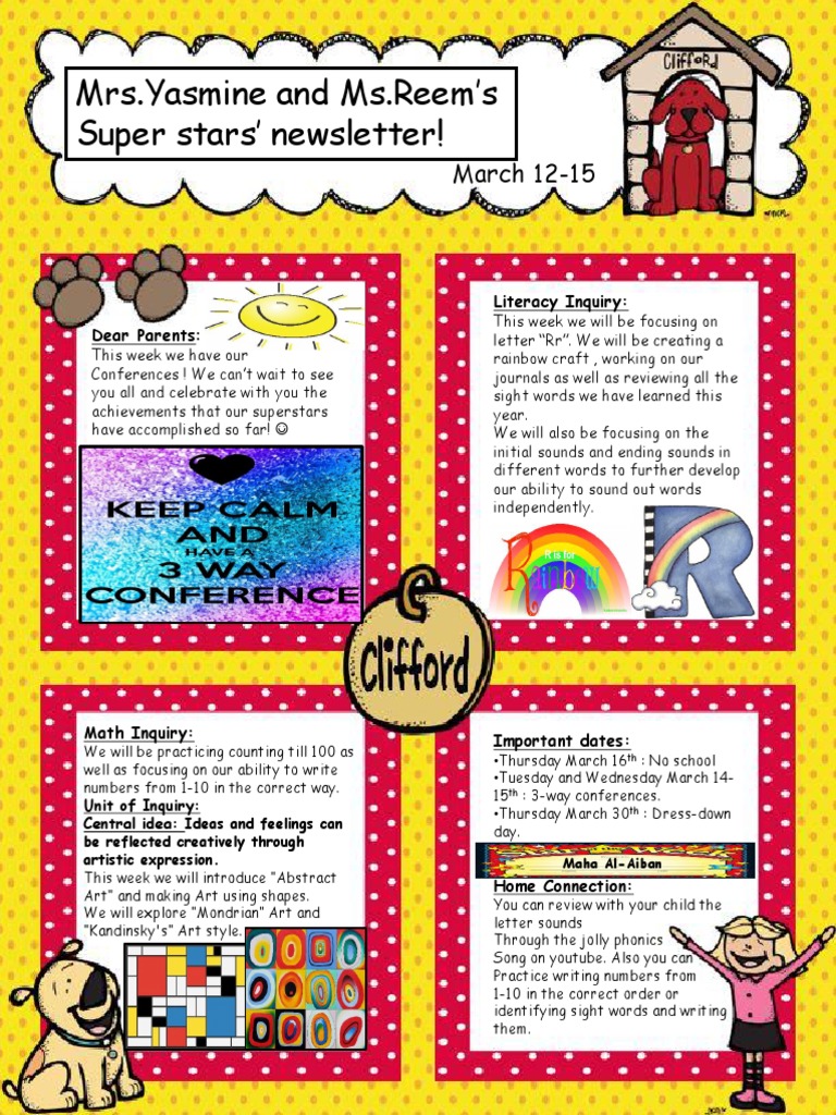 Letter RR Newsletter March 12-15 2017 | PDF | Language Arts ...