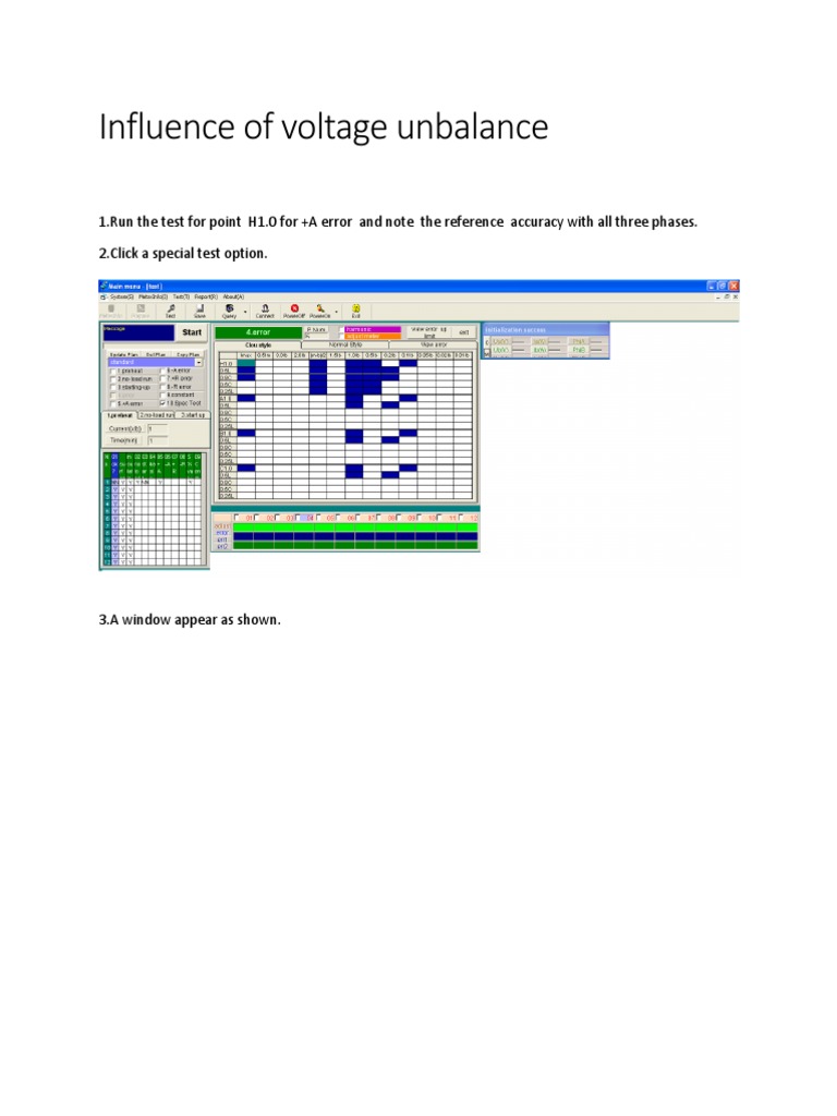 Voltage Unbalance Testing Procedure | PDF