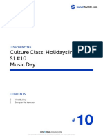 Culture Class: Holidays in France S1 #10 Music Day: Lesson Notes