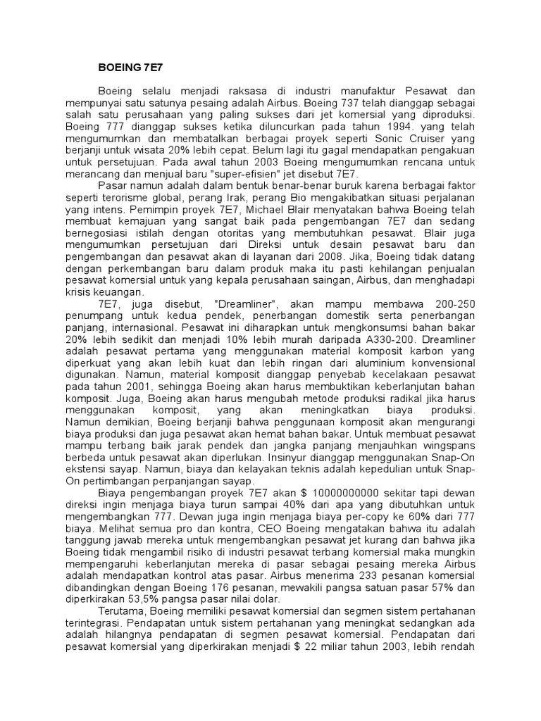 Boeing 7E7 Semifinal | PDF