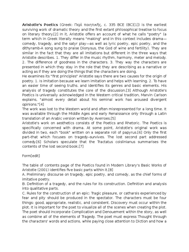 Importance of aristotle poetics image