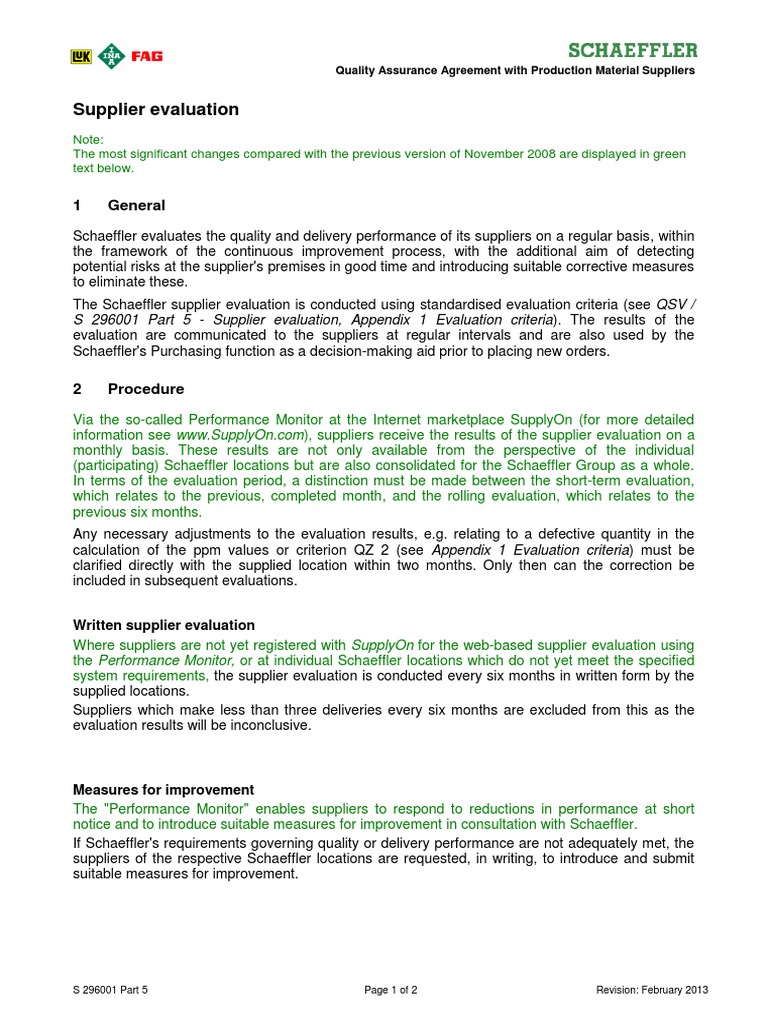 Supplier Evaluation | PDF | Supply Chain | Evaluation