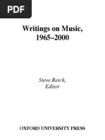 Writings On Music - Steve Reich