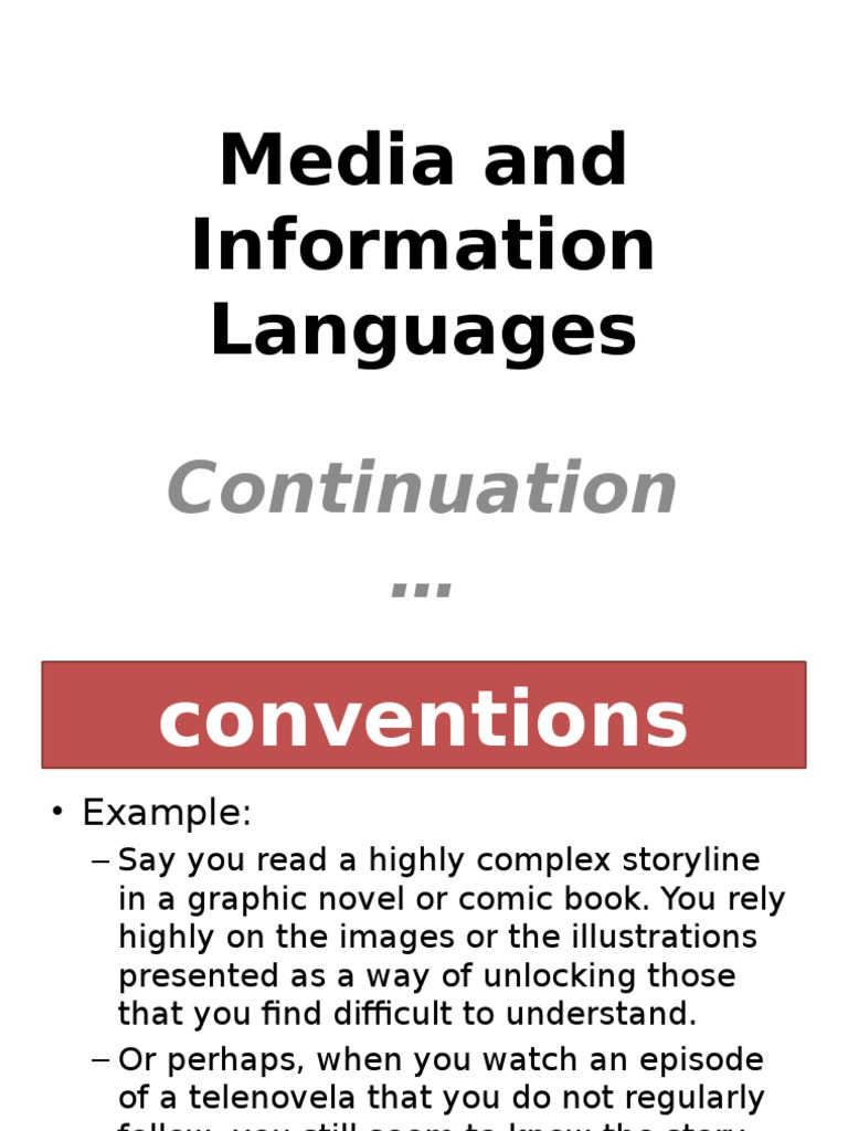 Media Language and Conventions Explained | PDF