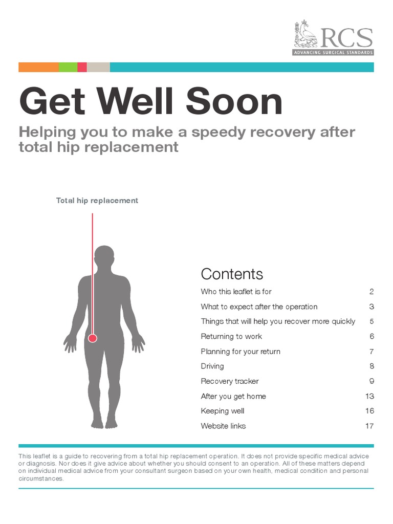 Total Hip Replacement Recovery Guide | PDF | Surgical Suture | Driving