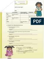 Present Simple - Verb To Have (Got) : Name: - Date: - / - / - Mark: Teacher