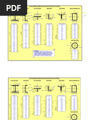 MC7x19.1 and W12x45 Section Properties | PDF | Materials Science