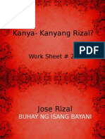 Kanya-Kanyang Rizal?: Work Sheet # 22