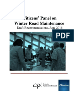 Draft recommendations from the Citizens Panel on Winter Road Maintenance