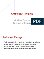 Software Design: Goals of Design Purpose of Design