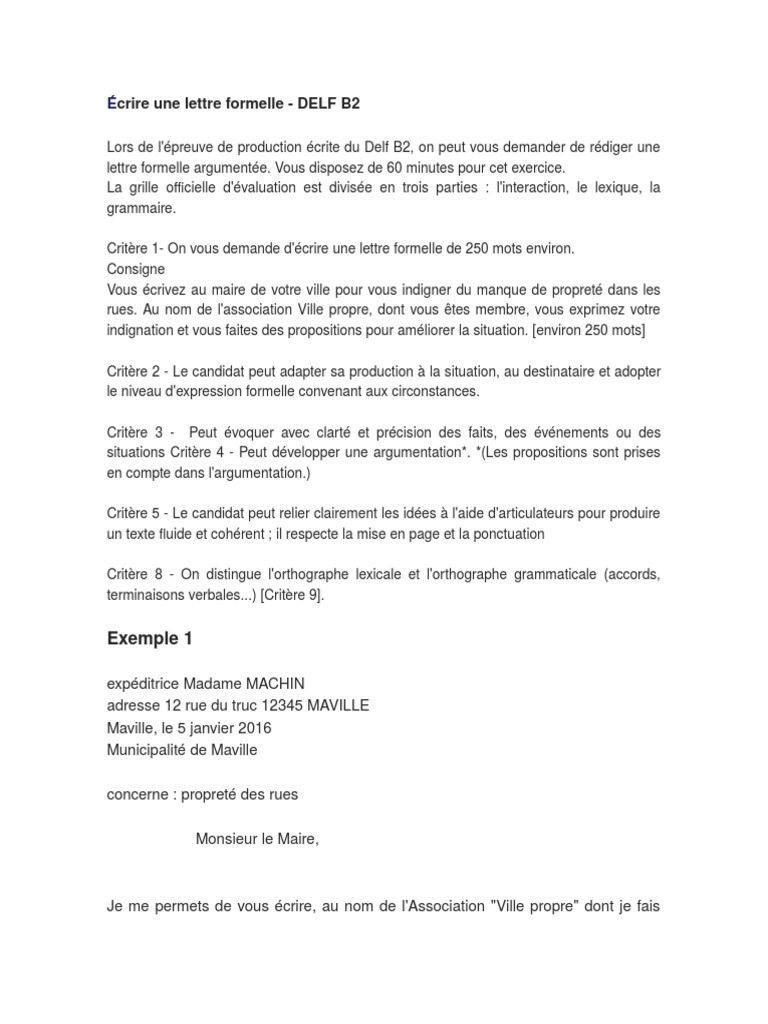 Écrire une lettre formelle  Orthographie  Linguistique