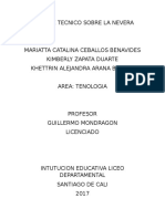 Informe Tecnico Sobre La Nevera