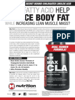 MAX CLA - CAN A FATTY ACID HELP REDUCE BODY FAT WHILE INCREASING LEAN MUSCLE MASS?