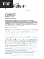 March 13, 2017 - American Oversight Letter To Attorney General Sessions