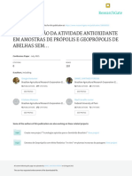 Determinação Da Atividade Antioxidante em Amostras de Própolis E Geoprópolis de Abelhas Sem..