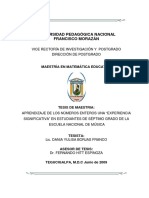 Aprendizaje de Los Numeros Enteros Una Experiencia Significativa en Estudiantes de Septimo Grado de La Escuela Nacional de Musica