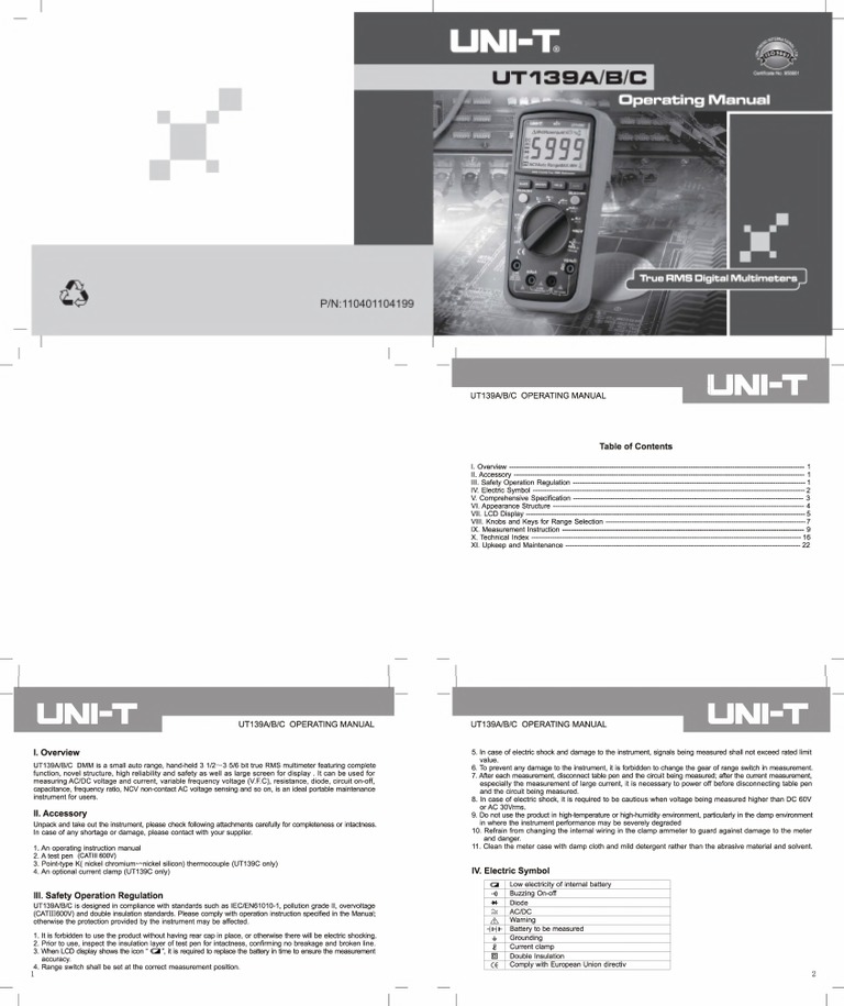 UT139A.ut139B.ut139C Manual en | PDF | Capacitor | Power Supply
