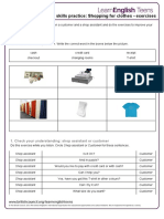 Shopping For Clothes - Exercises 1 PDF