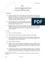 Sop 1 Recommended Standard Operating Procedure For Preparation of Calibration Certificates