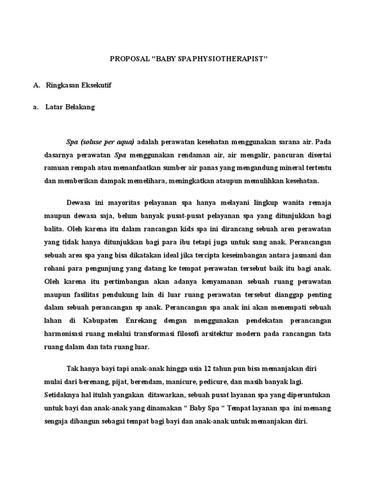 Proposal Usaha Baby Spa