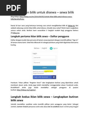 Contoh Iklan Bilik Untuk Disewa Pdf