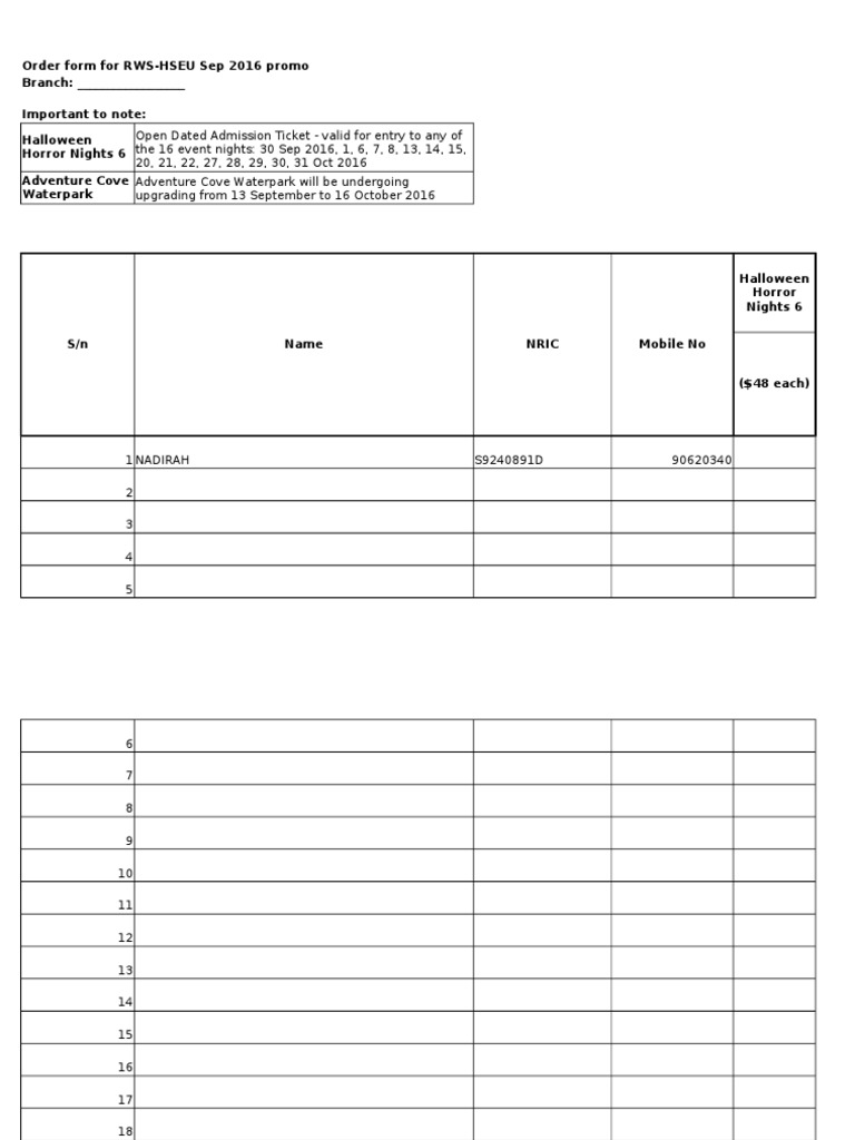 RWS Aug-Sep 2016 Promo Order Form | PDF