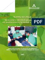 Norma Técnica Atención Odontológica Básica en Poblaciones Excluidas y Dispersas
