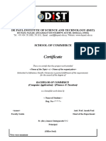Certificate: de Paul Institute of Science and Technology (Dist)