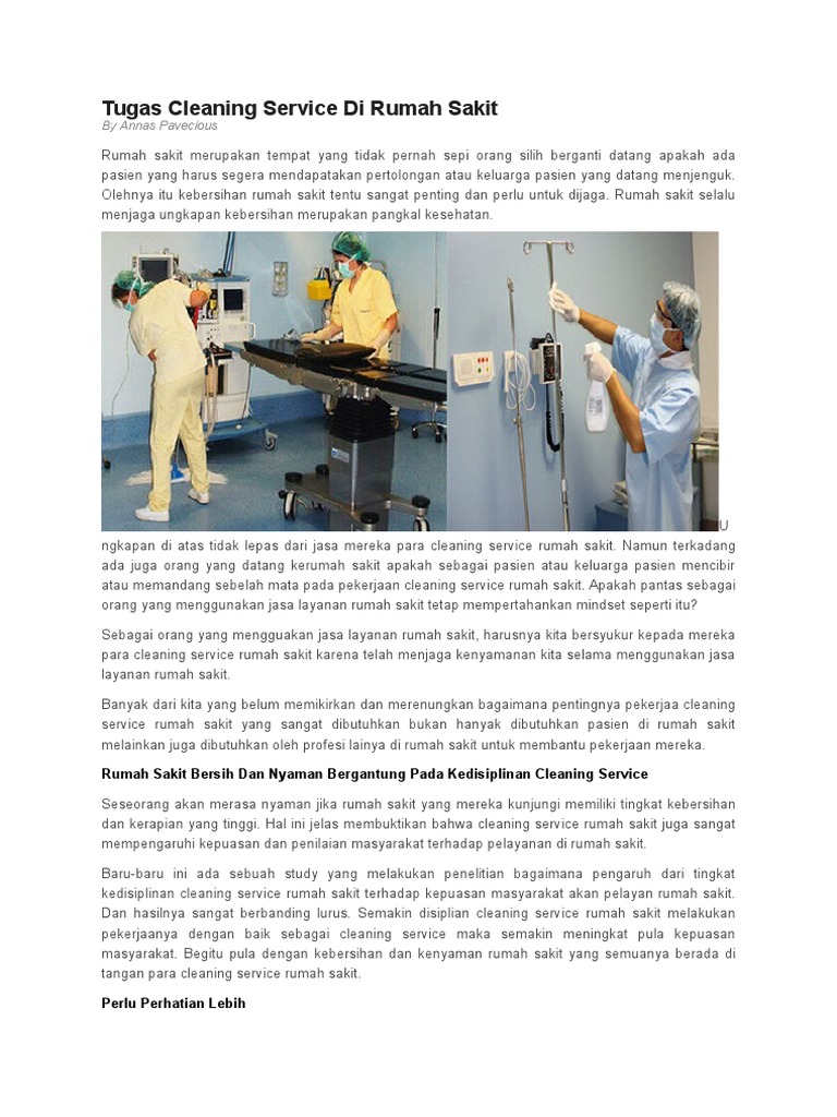 Tugas Cleaning Service Di Rumah Sakit