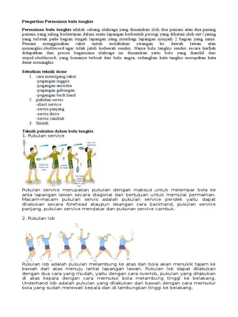 Pengertian Permainan Bulu Tangkis PDF