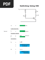 Switching Using ONE Transistors: Vs 9 Volts