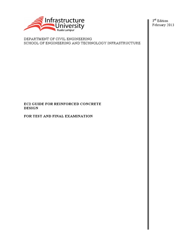 3 Edition February 2013: Ec2 Guide For Reinforced Concrete Design For ...