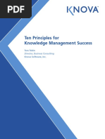 Ten Principles For Knowledge Management Success: Tom Tobin Knova Software, Inc